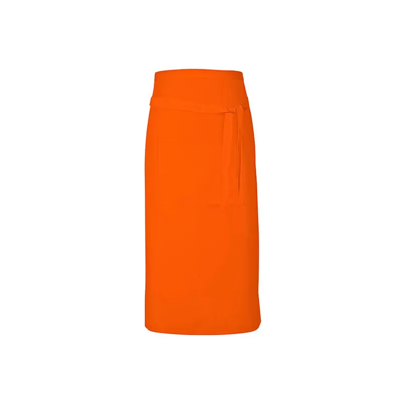 Tablier long sans bavette en coton avec poche avant, 200 g/m²