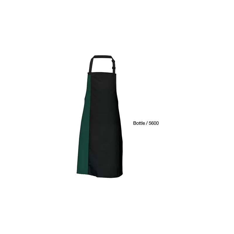 Tablier de cuisine bicolore à bavette avec deux poches latérales, 200 g/m²