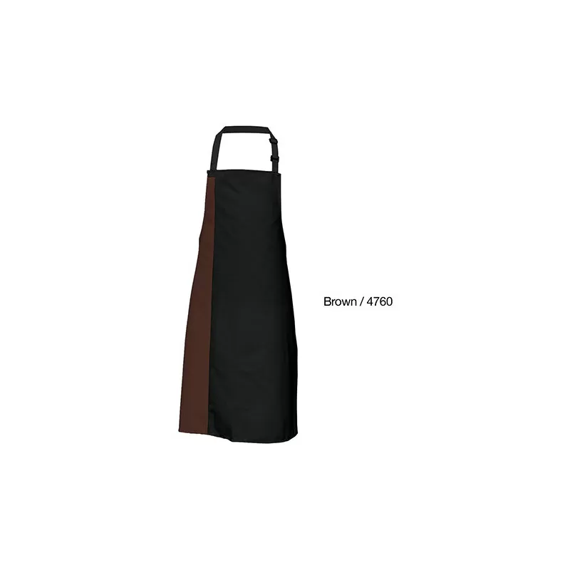 Tablier de cuisine bicolore à bavette avec deux poches latérales, 200 g/m²