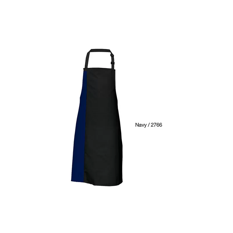 Tablier de cuisine bicolore à bavette avec deux poches latérales, 200 g/m²