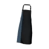 Tablier de cuisine bicolore à bavette avec deux poches latérales, 200 g/m²