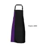 Tablier de cuisine bicolore à bavette avec deux poches latérales, 200 g/m²