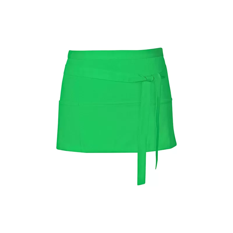 Tablier de cuisine court en coton sergé avec grande poche avant, 200 g/m²