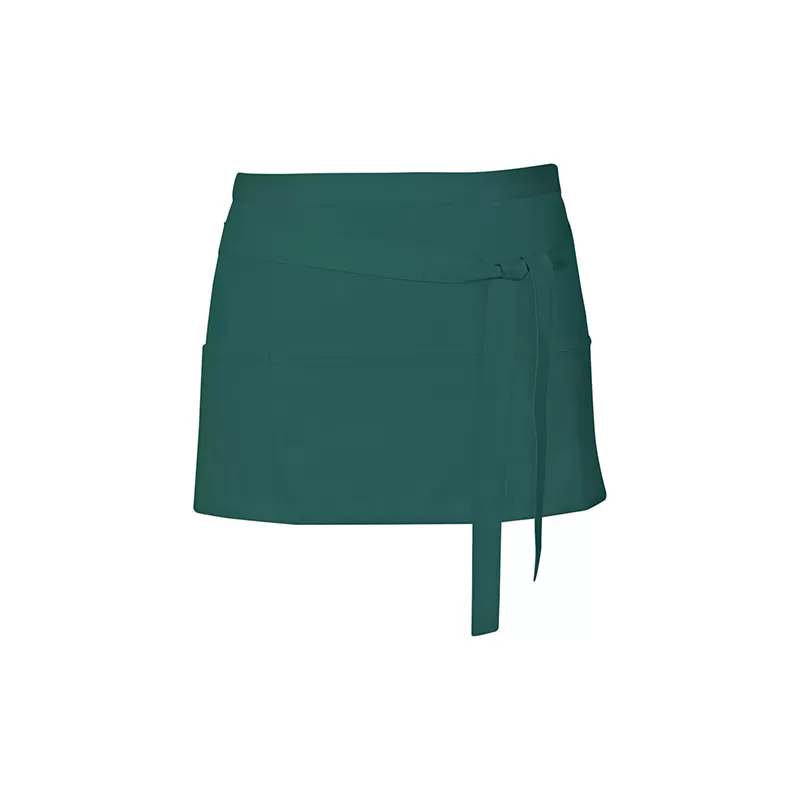 Tablier de cuisine court en coton sergé avec grande poche avant, 200 g/m²