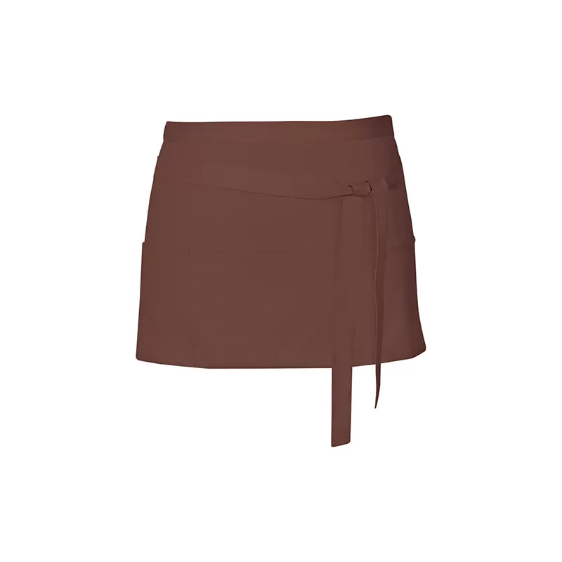 Tablier de cuisine court en coton sergé avec grande poche avant, 200 g/m²