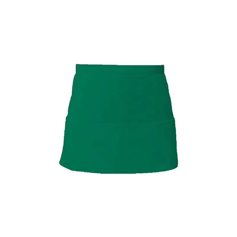 Tablier de cuisine court en coton sergé avec grande poche avant, 200 g/m²