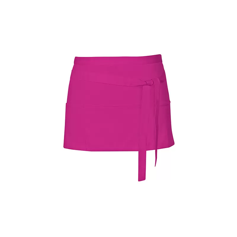 Tablier de cuisine court en coton sergé avec grande poche avant, 200 g/m²