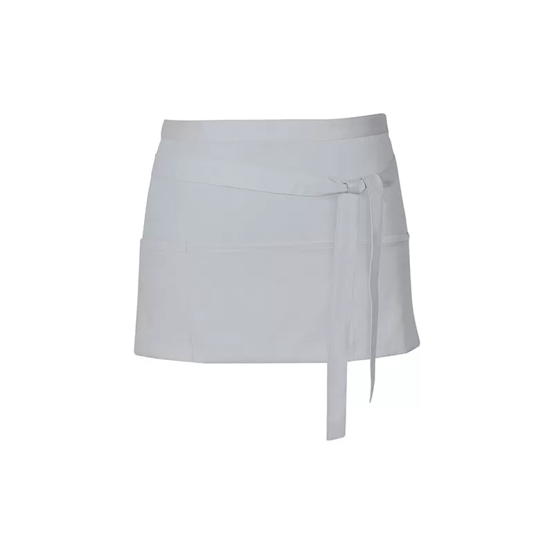 Tablier de cuisine court en coton sergé avec grande poche avant, 200 g/m²