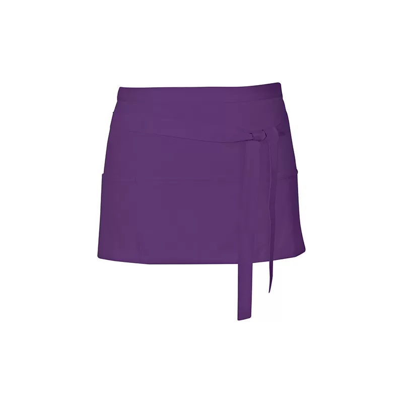 Tablier de cuisine court en coton sergé avec grande poche avant, 200 g/m²