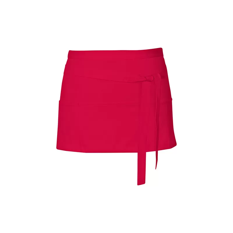 Tablier de cuisine court en coton sergé avec grande poche avant, 200 g/m²