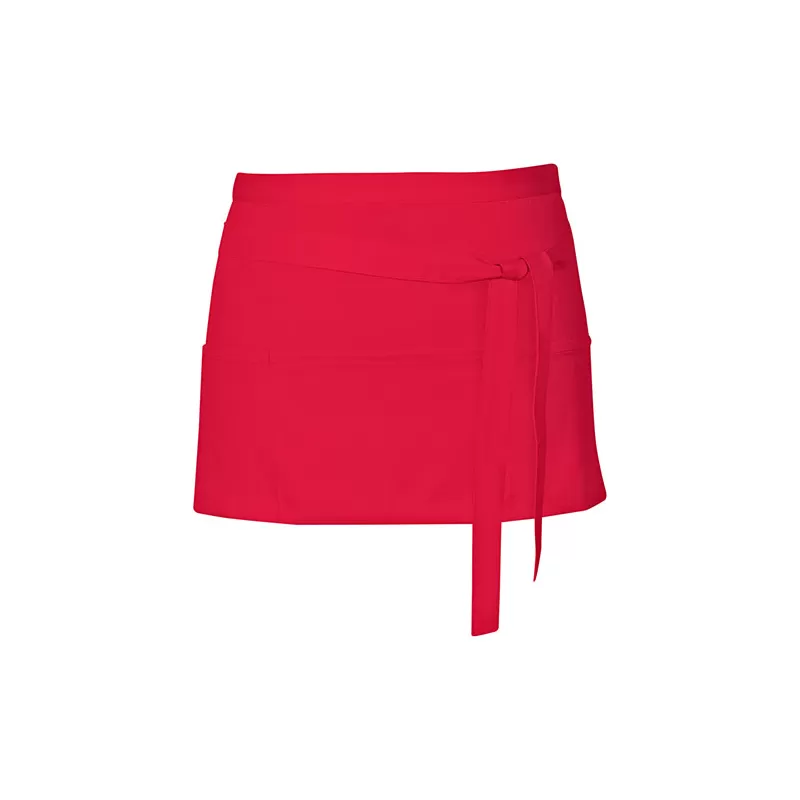 Tablier de cuisine court en coton sergé avec grande poche avant, 200 g/m²