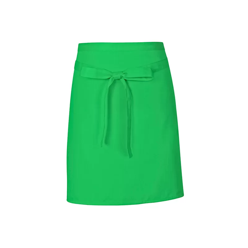 Tablier de cuisine court sans poche en coton et polyester sergé, 200 g/m²