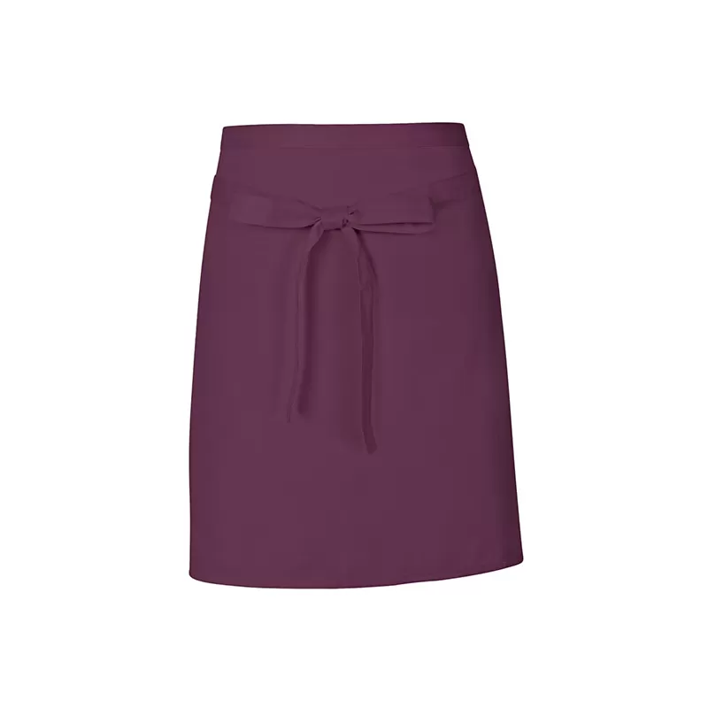 Tablier de cuisine court sans poche en coton et polyester sergé, 200 g/m²
