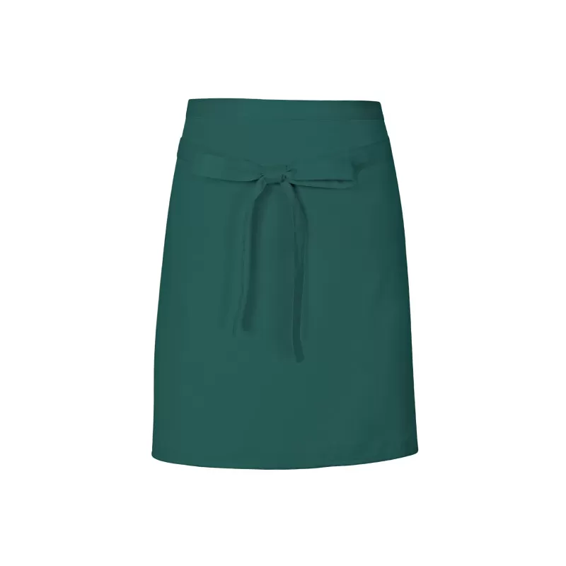 Tablier de cuisine court sans poche en coton et polyester sergé, 200 g/m²