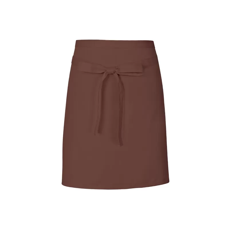 Tablier de cuisine court sans poche en coton et polyester sergé, 200 g/m²