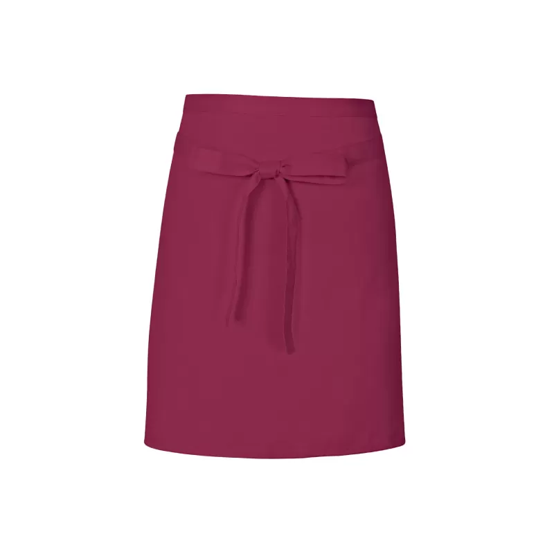 Tablier de cuisine court sans poche en coton et polyester sergé, 200 g/m²