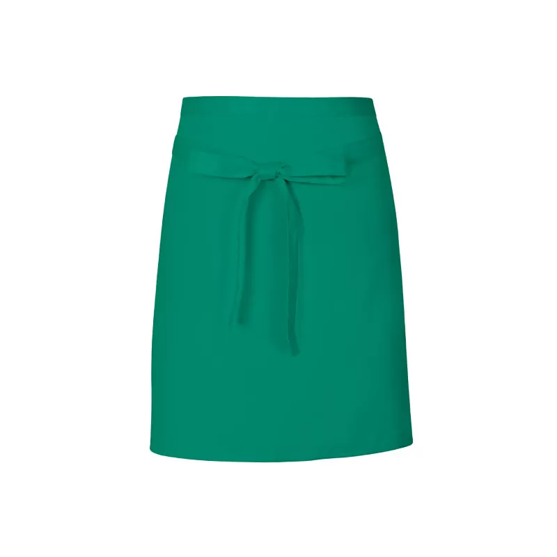 Tablier de cuisine court sans poche en coton et polyester sergé, 200 g/m²