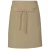 Tablier de cuisine court sans poche en coton et polyester sergé, 200 g/m²