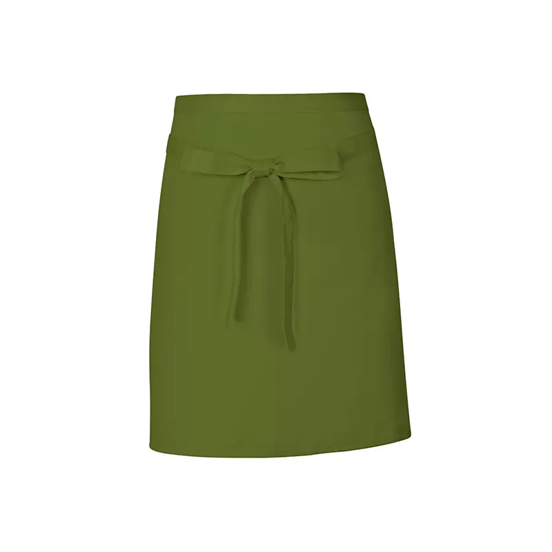 Tablier de cuisine court sans poche en coton et polyester sergé, 200 g/m²