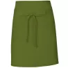 Tablier de cuisine court sans poche en coton et polyester sergé, 200 g/m²
