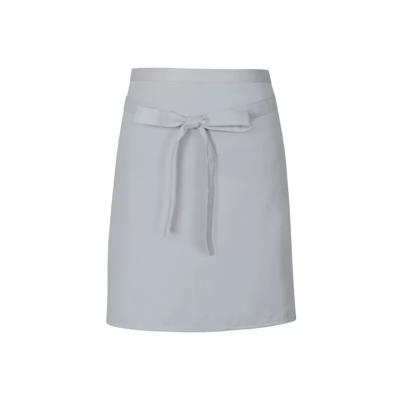 Tablier de cuisine court sans poche en coton et polyester sergé, 200 g/m²