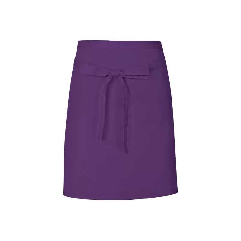 Tablier de cuisine court sans poche en coton et polyester sergé, 200 g/m²