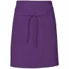 Tablier de cuisine court sans poche en coton et polyester sergé, 200 g/m²
