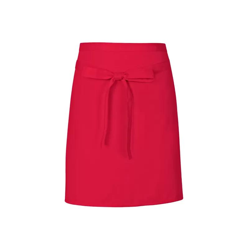 Tablier de cuisine court sans poche en coton et polyester sergé, 200 g/m²