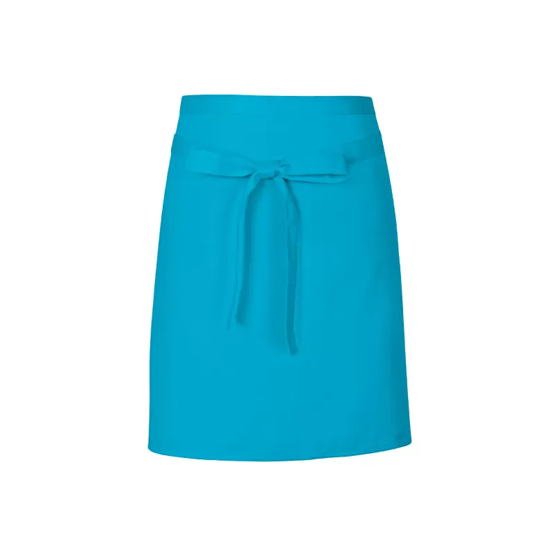 Tablier de cuisine court sans poche en coton et polyester sergé, 200 g/m²