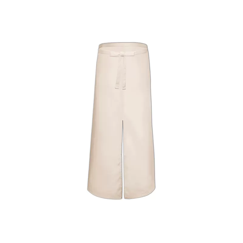 Tablier de bistro long sans poche avec fente confortable, 240 g/m²