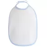 Bavoir bébé en polyester et coton finition passepoil, fermeture cordon, 220 g/m²