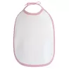 Bavoir bébé en polyester et coton finition passepoil, fermeture cordon, 220 g/m²
