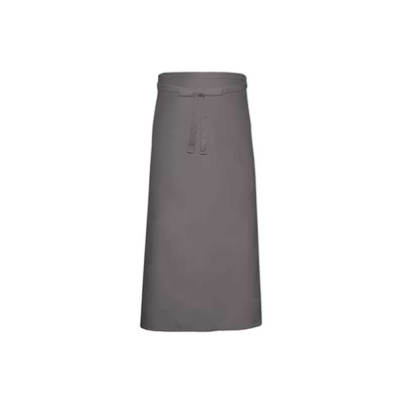 Tablier de bistro long sans poche fabriqué en Europe en polycoton sergé, 240 g/m²