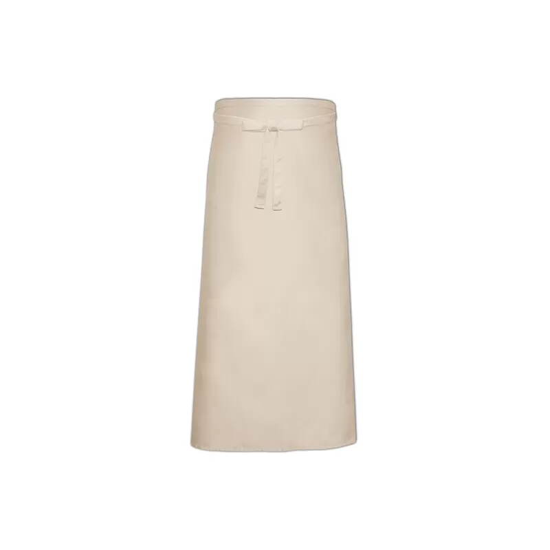 Tablier de bistro très long XL sans poche en polycoton sergé, 240 g/m²