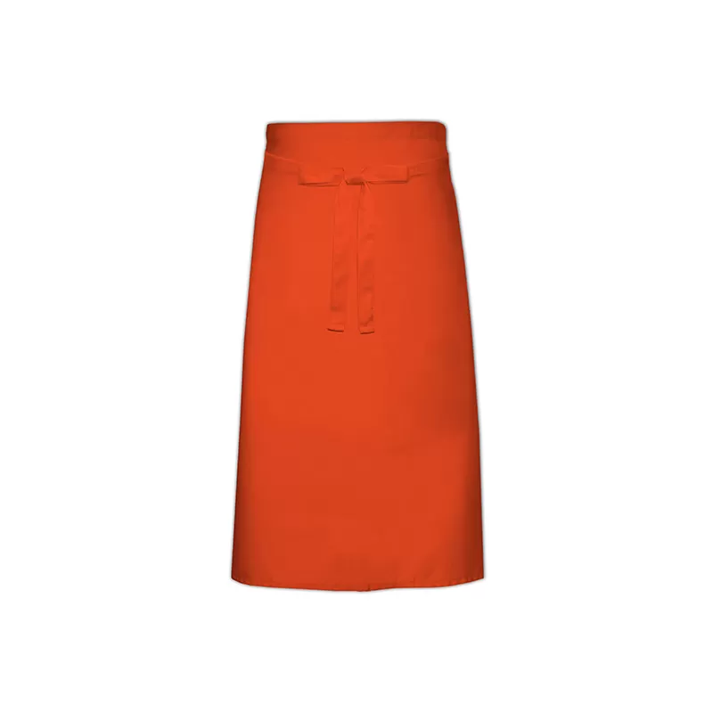 Tablier de cuisine sans poche fabriqué en Europe en polycoton sergé, 240 g/m²