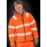 Veste à capuche haute visibilité en polyester recyclé, bandes de sécurité imprimées