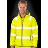Veste à capuche haute visibilité en polyester recyclé, bandes de sécurité imprimées
