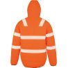 Veste à capuche haute visibilité en polyester recyclé, bandes de sécurité imprimées