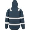 Veste à capuche haute visibilité en polyester recyclé, bandes de sécurité imprimées