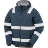 Veste à capuche haute visibilité en polyester recyclé, bandes de sécurité imprimées