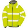 Veste à capuche haute visibilité en polyester recyclé, bandes de sécurité imprimées