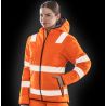 Veste à capuche haute visibilité en polyester recyclé, bandes de sécurité imprimées