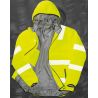 Veste à capuche haute visibilité en polyester recyclé, bandes de sécurité imprimées
