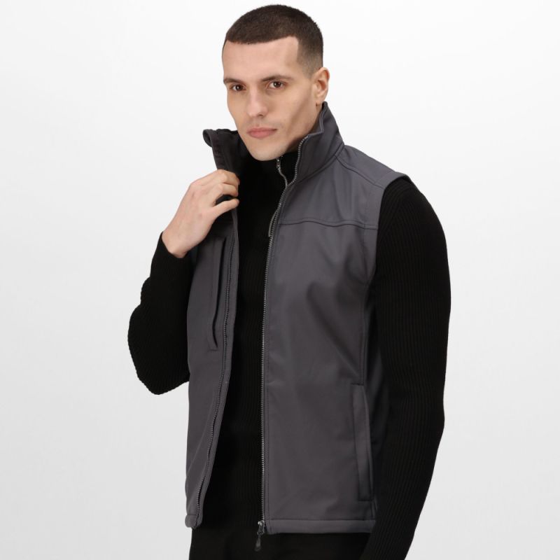 Bodywarmer softshell homme chaud à l'intérieur, déperlant à l'extérieur