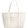 Grand sac shopping rayé fil teint, poche frontale profonde, en coton bio, 200 g/m²