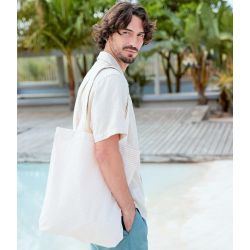 Sac shopping, tote bag rayé fil teint en coton biologique, 200 g/m²