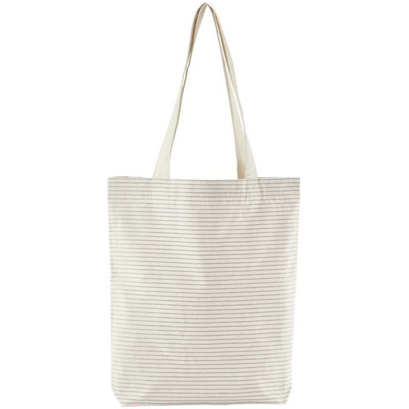 Sac shopping, tote bag rayé fil teint en coton biologique, 200 g/m²