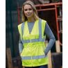 Gilet de travail femme haute visibilité, dos à mailles ouvertes respirantes, 120 g/m²