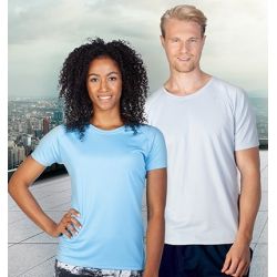 T-shirt de sport homme manches raglan en micro-polyester respirant, coupe ajustée, 135 g/m²