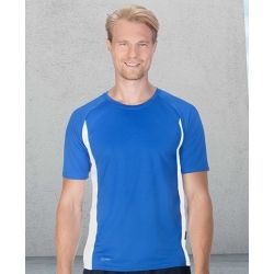 T-shirt de sport manches courtes micropolyester léger, coupe ajustée, manches raglan, 135 g/m²